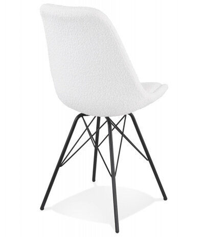 Industriële design stoel 'VIOLETTE' van witte badstof
