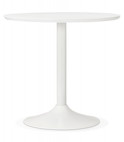 Kleine ronde bureautafel / eettafel 'BARABAR' wit - Ø 90 cm