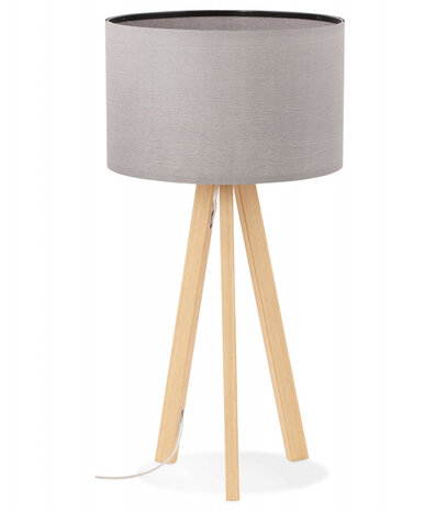 Tafellamp 'SPRING MINI' op driepoot met grijze lampenkap in Scandinavische stijl